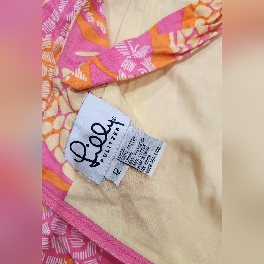 Lilly Pulitzer Strapless Giraffe Print Dress in Pink, Orange, Cream - Picture 4 of 5